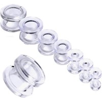- Piercing Alargador Orelha Básico Rosca Acrílico Incolor